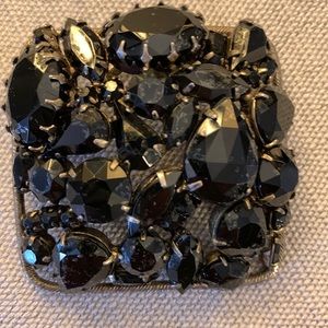 Vintage Juliana square black rhinestone brooch!